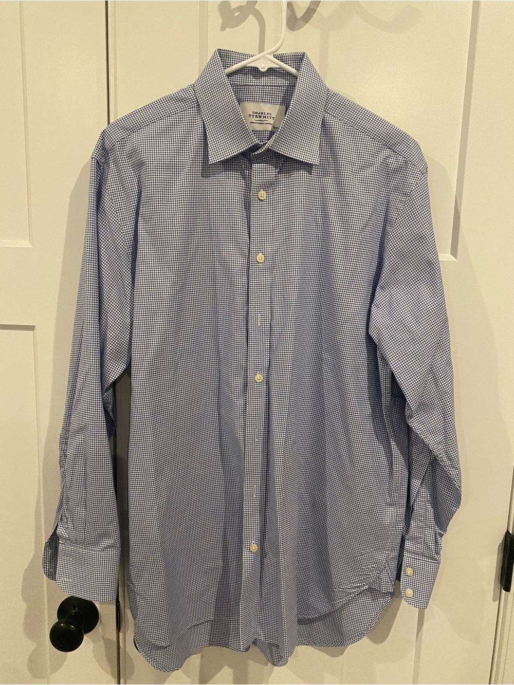 Charles Tyrwhitt Light Blue Micro-Check Dress Shirt